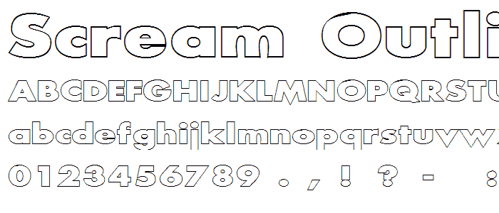 Scream outlined font